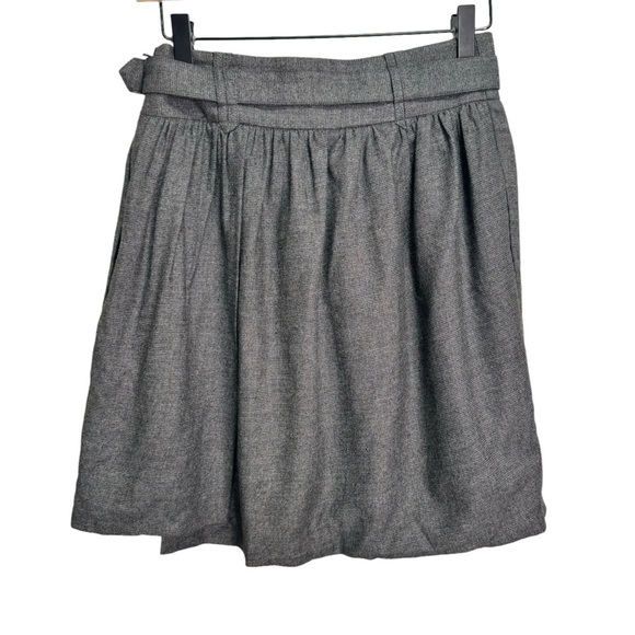 Robert Rodriguez Grey Wool Mini Skirt Attached Belt Size 2 - Picture 2 of 9